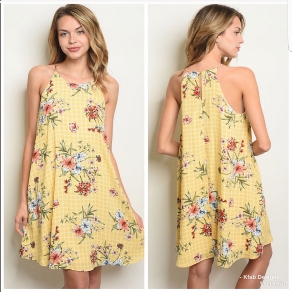 1 left! Yellow floral dress - Picture 2 of 8